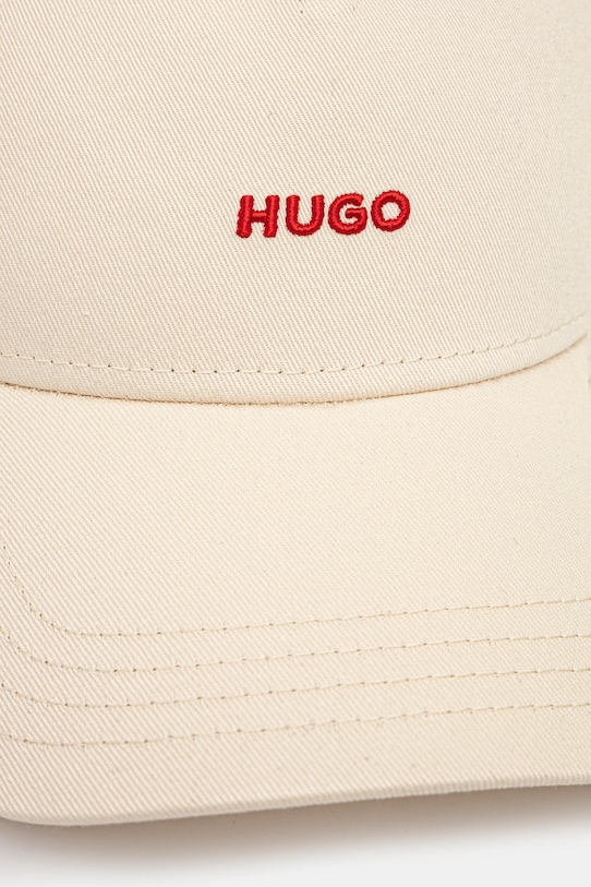 HUGO czapka z daszkiem bawełniana Cara 50519255 beżowy AW25