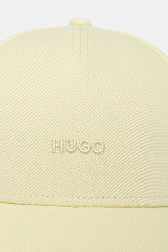 HUGO czapka z daszkiem bawełniana Cara 50519255 żółty SS26