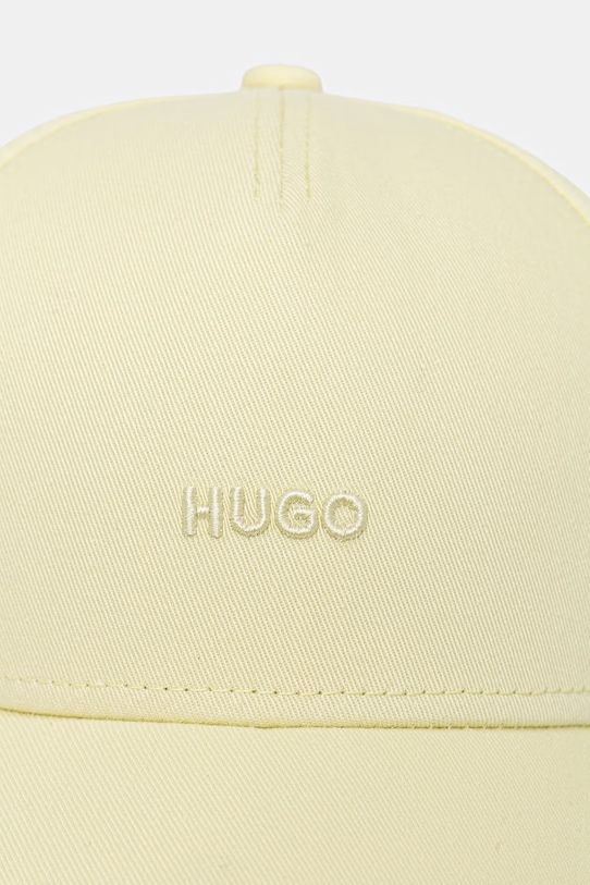 HUGO czapka z daszkiem bawełniana Cara 50519255 żółty SS26