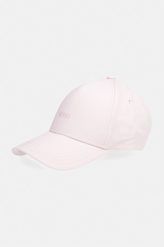 HUGO czapka z daszkiem bawełniana Cara aplikacja różowy 50519255