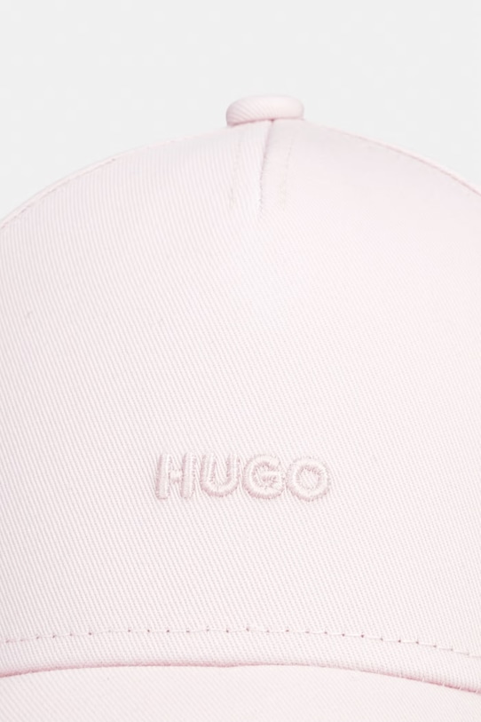 HUGO czapka z daszkiem bawełniana Cara 50519255 różowy SS26