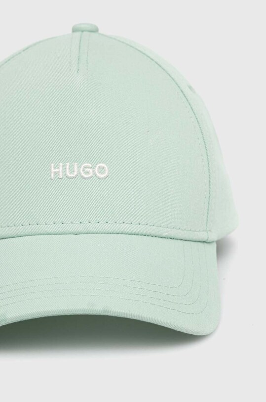HUGO czapka z daszkiem bawełniana 50519255 zielony SS25