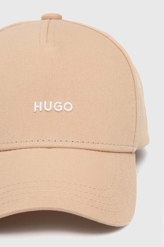 Хлопковая кепка HUGO 50519255 бежевый SS25