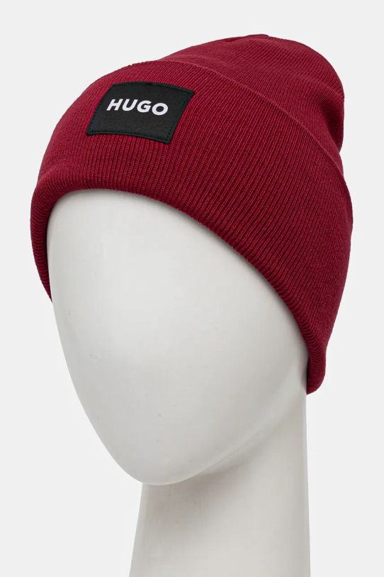 Хлопковая шапка HUGO 50521405 красный AW24