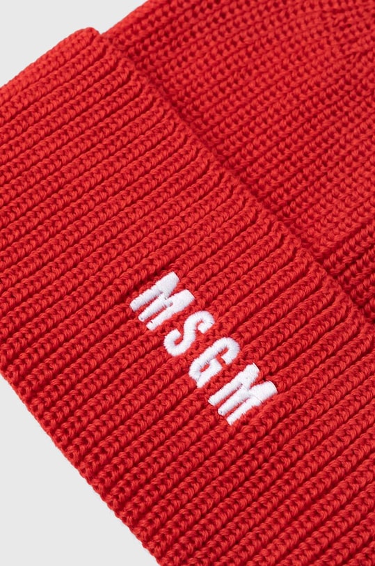 MSGM czapka wełniana 3541MDL08.237761 czerwony AW24