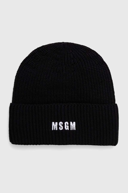 MSGM czapka wełniana wełna czarny 3541MDL08.237761