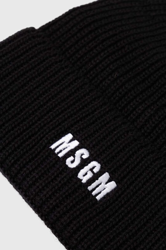 MSGM czapka wełniana 3541MDL08.237761 czarny AW24