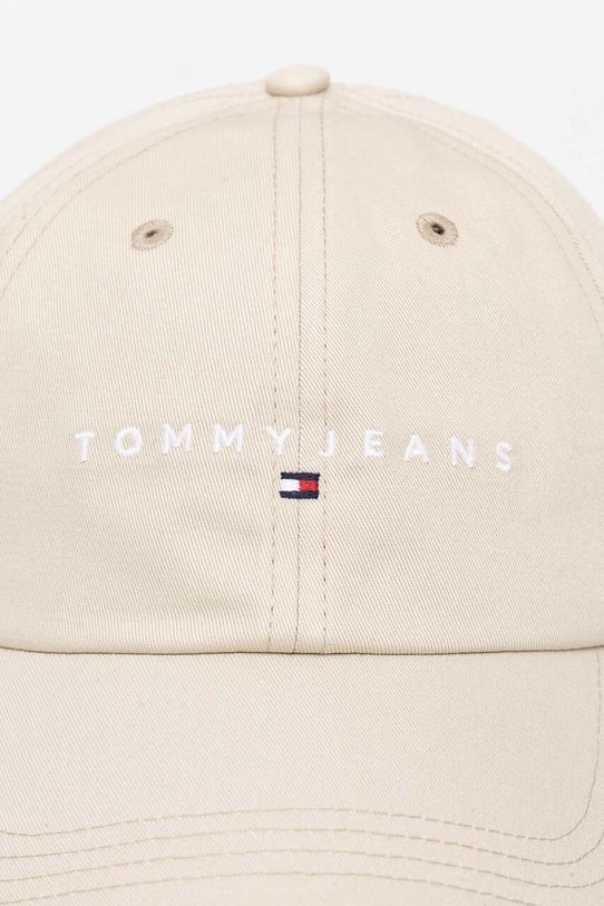Tommy Jeans czapka z daszkiem bawełniana AW0AW16868 beżowy SS25