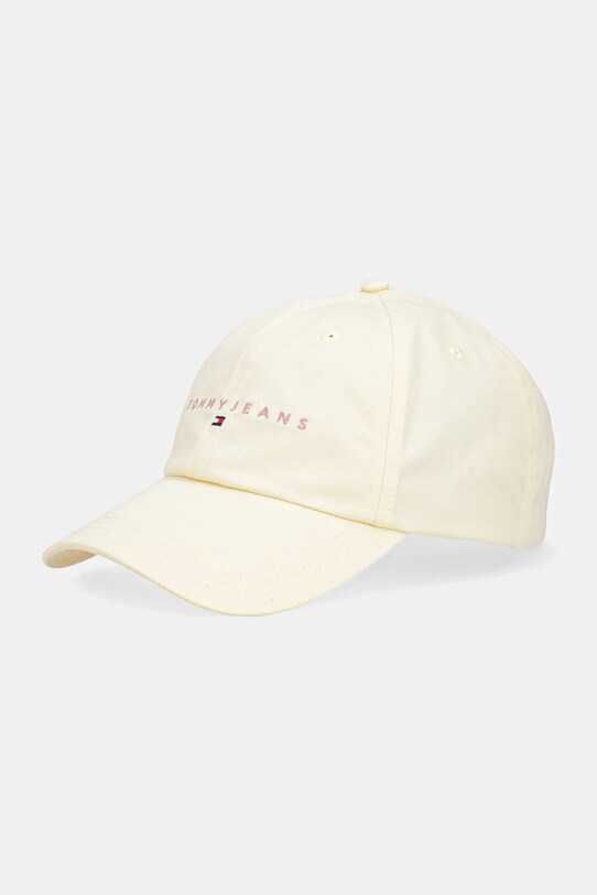 Tommy Jeans șapcă de baseball din bumbac bumbac galben AW0AW16868