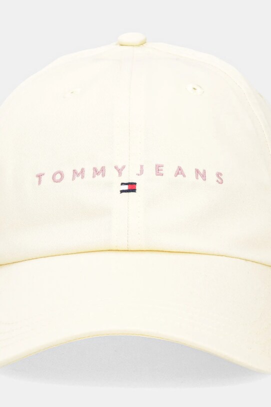 Tommy Jeans șapcă de baseball din bumbac AW0AW16868 galben SS25