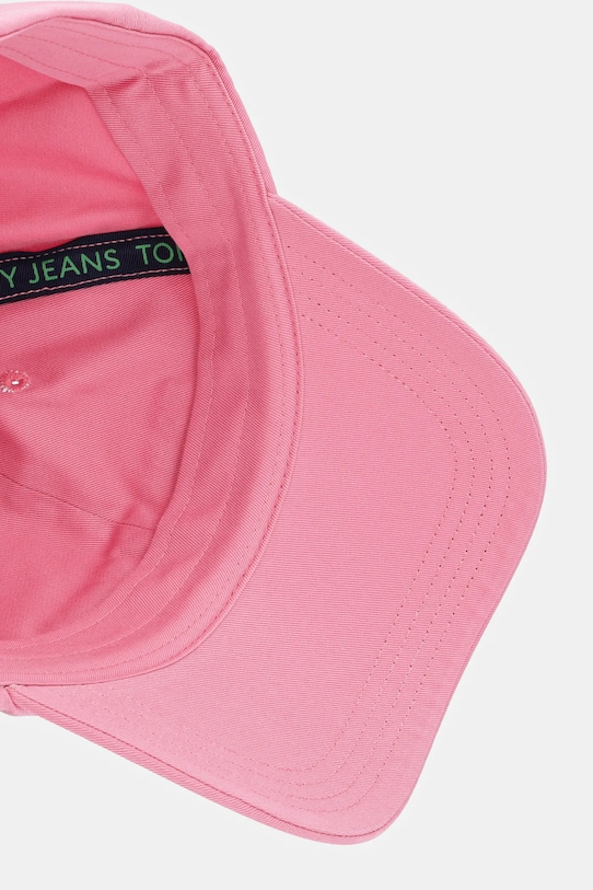 Pamučna kapa sa šiltom Tommy Jeans roza AW0AW16868