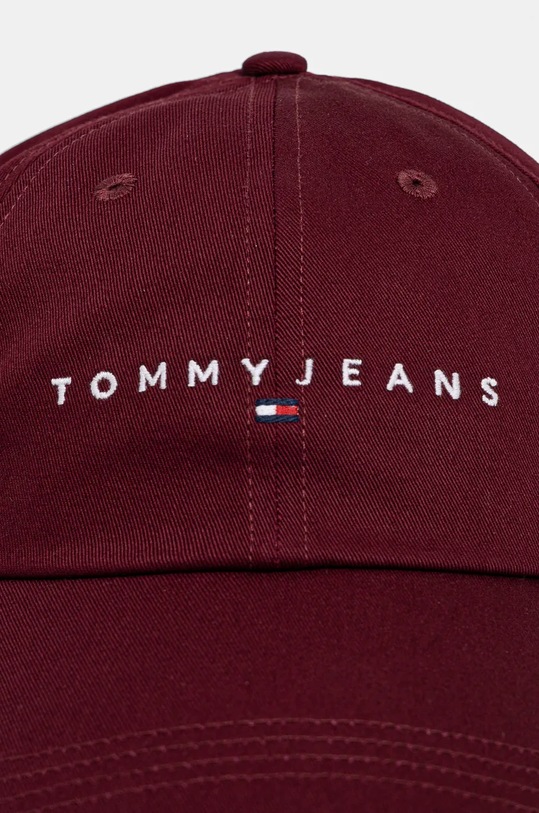 Βαμβακερό καπέλο του μπέιζμπολ Tommy Jeans AW0AW16868 μπορντό AW25