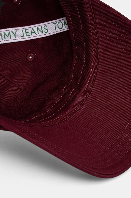 Βαμβακερό καπέλο του μπέιζμπολ Tommy Jeans μπορντό AW0AW16868