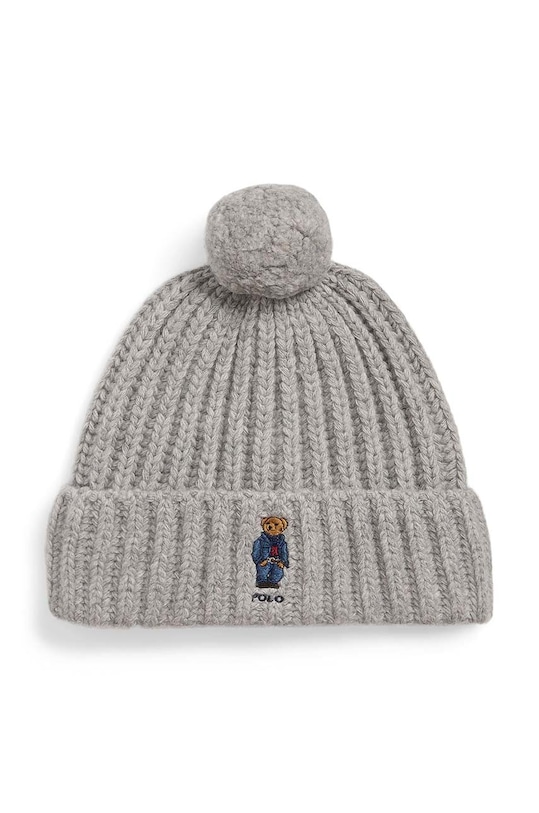 Vlnená čiapka Polo Ralph Lauren vlna sivá 455931876
