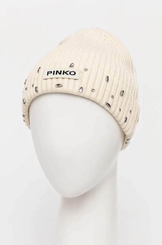 Шапка з домішкою вовни Pinko 104326.A27A бежевий AW24