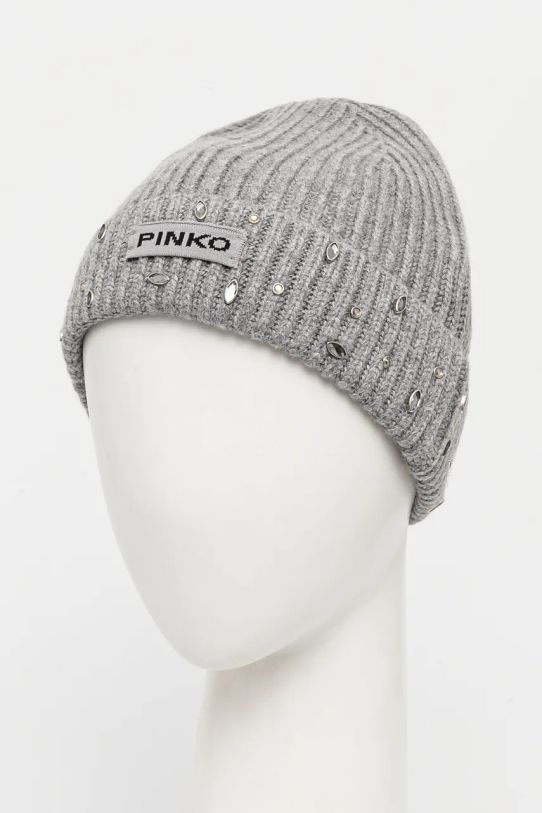 Pinko czapka z domieszką wełny 104326.A27A szary AW24