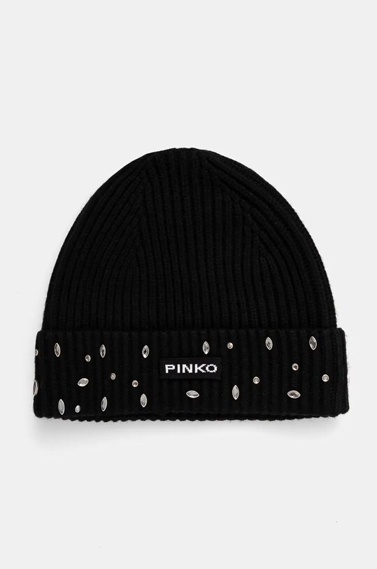 Pinko caciula din amestec de lana imprimeu negru 104326.A27A