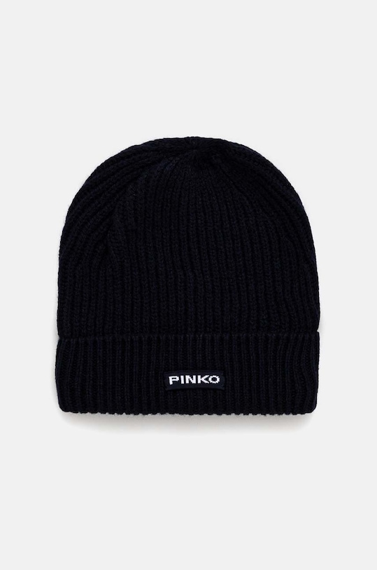 Pinko czapka wełniana wełna granatowy 104489.A1CH