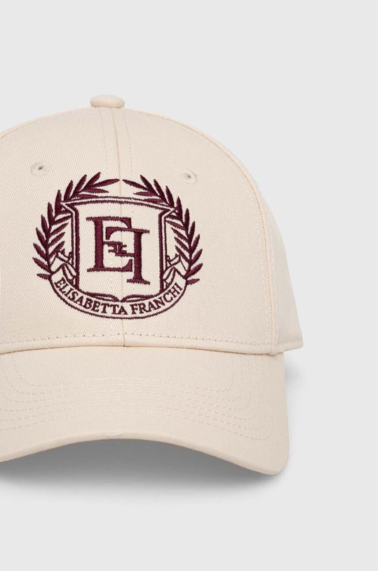 Elisabetta Franchi czapka z daszkiem bawełniana CL01F46E2 beżowy AW24