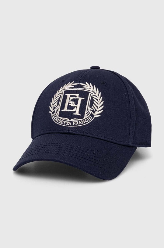 Elisabetta Franchi czapka z daszkiem bawełniana nadruk granatowy CL01F46E2