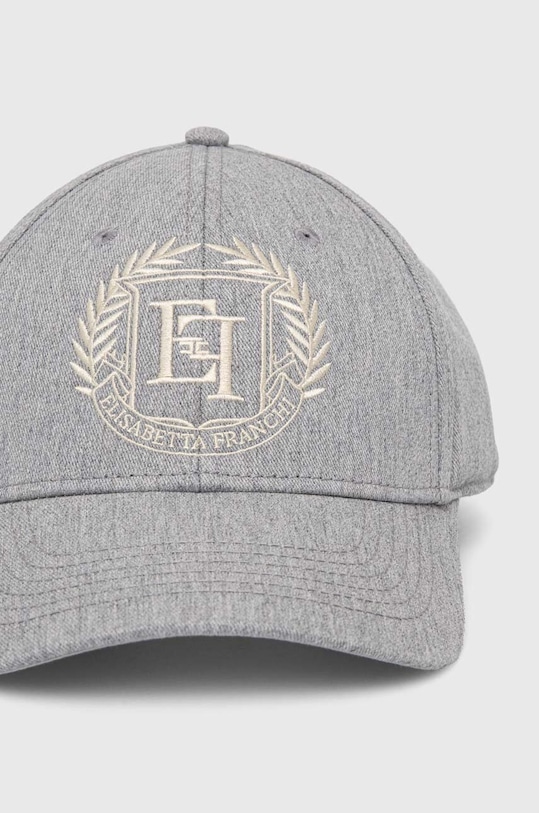 Elisabetta Franchi czapka z daszkiem bawełniana CL01F46E2 szary AW24