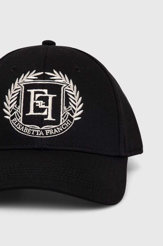 Elisabetta Franchi czapka z daszkiem bawełniana CL01F46E2 czarny AW24