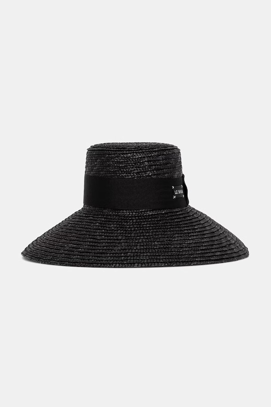 LE SH KA headwear klobúk so širokým okrajom dámsky Black Straw Veil ostatné čierna BLackStrawVeil