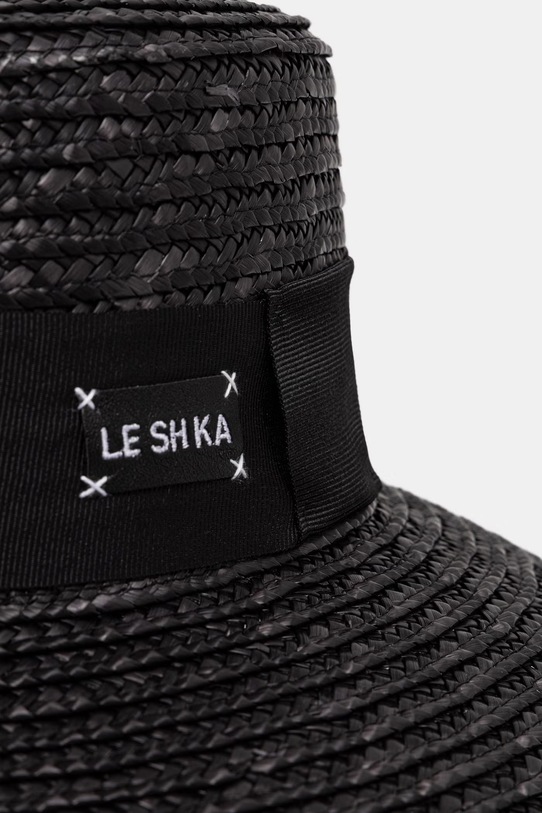 LE SH KA headwear klobúk so širokým okrajom dámsky Black Straw Veil BLackStrawVeil čierna SS26