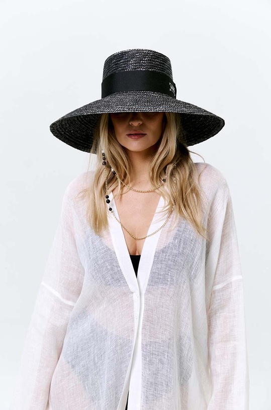 Καπέλο LE SH KA headwear Black Straw Veil BLackStrawVeil μαύρο AW24