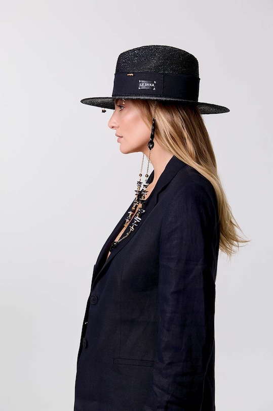 LE SH KA headwear kapelusz Black Fedora BlackFedora czarny