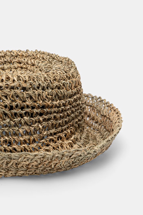 Dodatki LE SH KA headwear slamnik ženski pleten Straw Bucket Hat vol2 StrawBucketHatvol2 bež