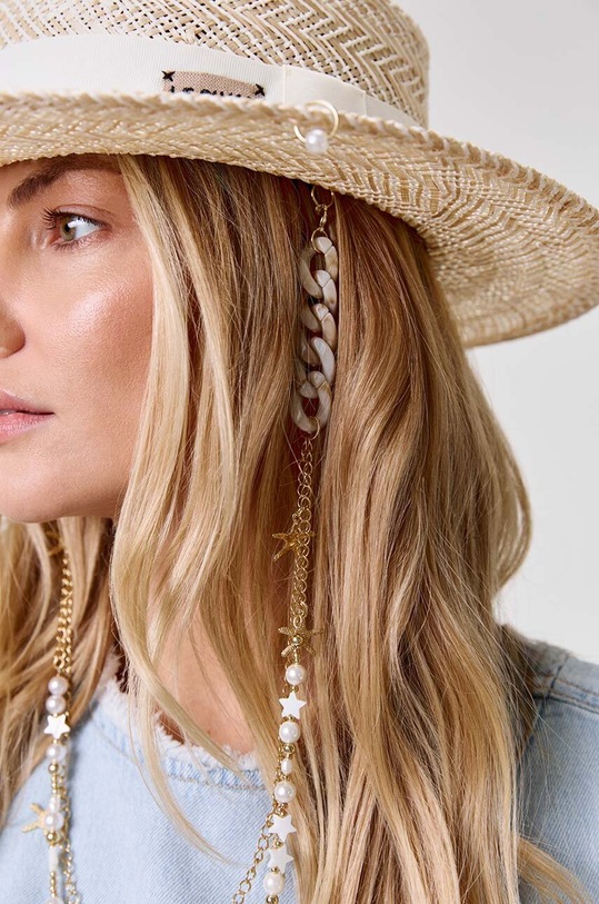 Accessori LE SH KA headwear cappello Double Chain Pearl Canotier DCPearlCanotier beige