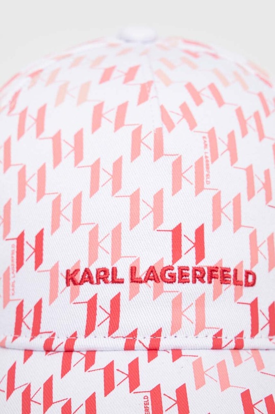Bavlněná baseballová čepice Karl Lagerfeld 245W3406 růžová AW24