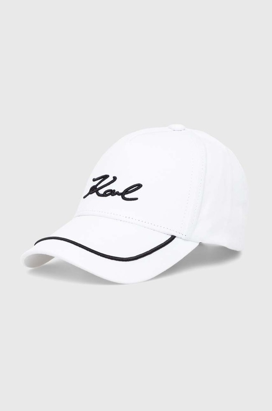 Памучна шапка с козирка Karl Lagerfeld памук бял 245W3408