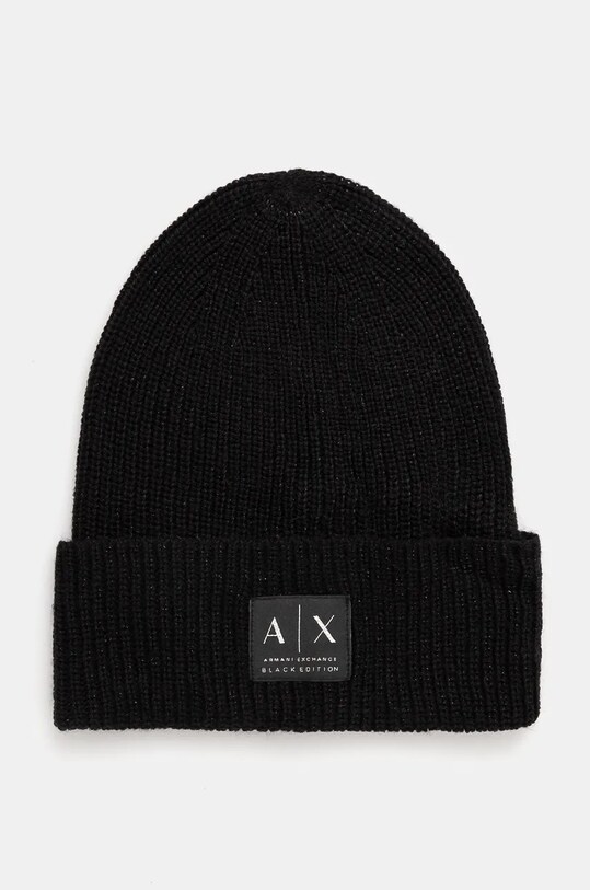 Armani Exchange caciula din amestec de lana uni negru XW000084.AF10527