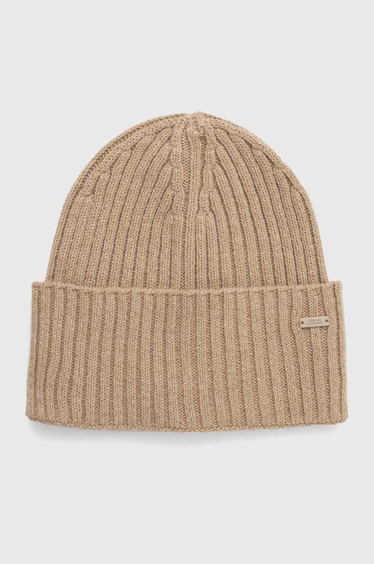 Čepice z vlněné směsi Armani Exchange s příměsí vlny béžová 944663.4F305