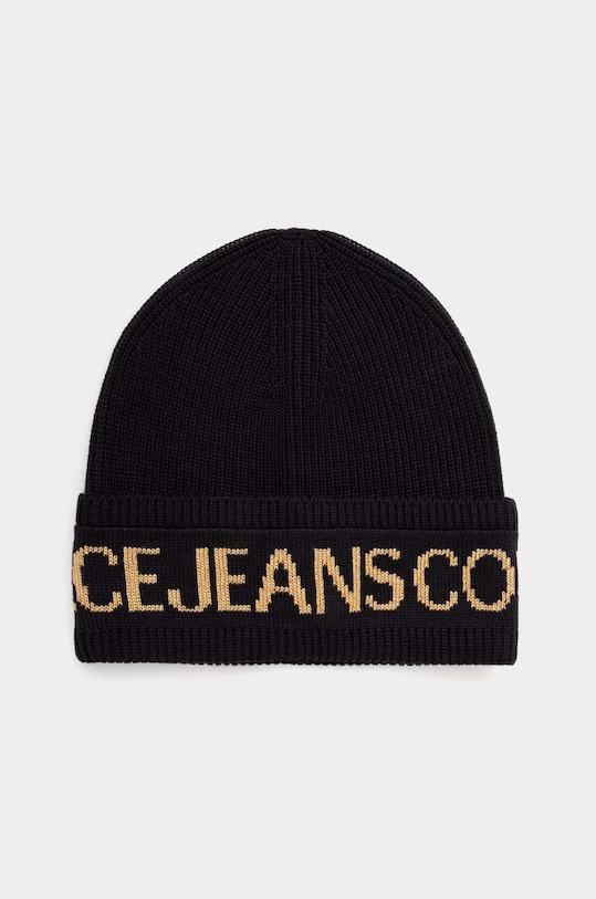 Шапка з домішкою вовни Versace Jeans Couture з додаванням вовни чорний 77HAZK40.ZG316