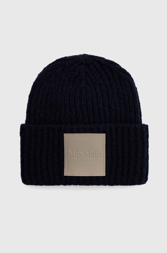 Max Mara Leisure czapka wełniana wełna granatowy 2426576018600