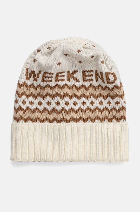 Weekend Max Mara caciula de lana cu modele bej 2425576095600
