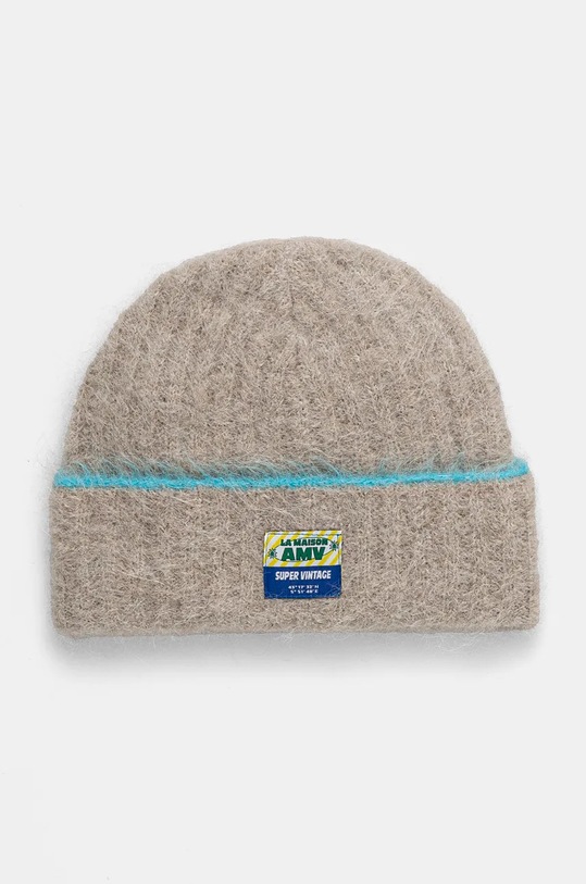 Vlněná čepice American Vintage vlna šedá BYM22BH24
