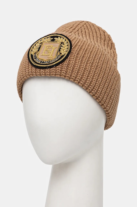 Elisabetta Franchi czapka z domieszką wełny CL03T47E2 beżowy AW24