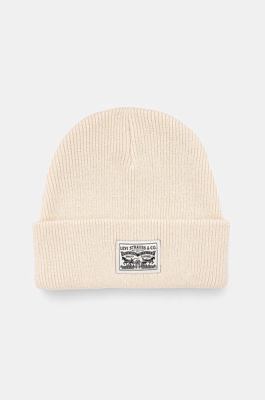 Памучна шапка Levi's памук бежов 000J7.0001