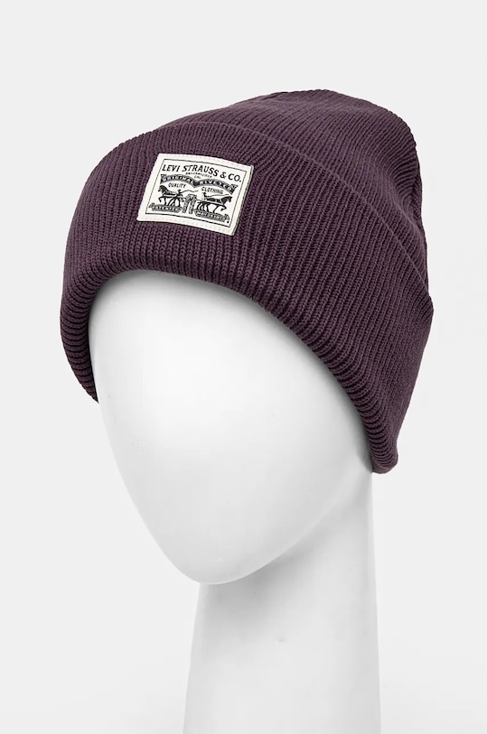 Памучна шапка Levi's 000J7.0002 виолетов AW24