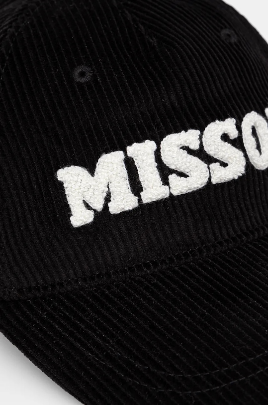 Missoni cappello con visiera in velluto a coste BL00COD9811 nero AW24