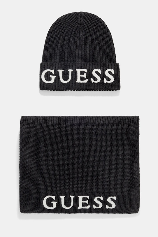 Guess sciarpa e capello applique nero GFBOXW.P4402
