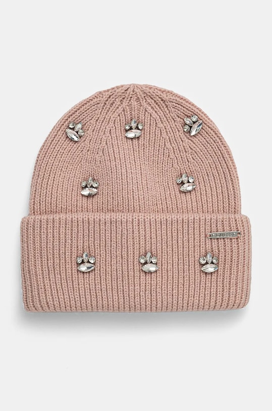 Guess caciula din amestec de lana imprimeu roz AW5198.POL01