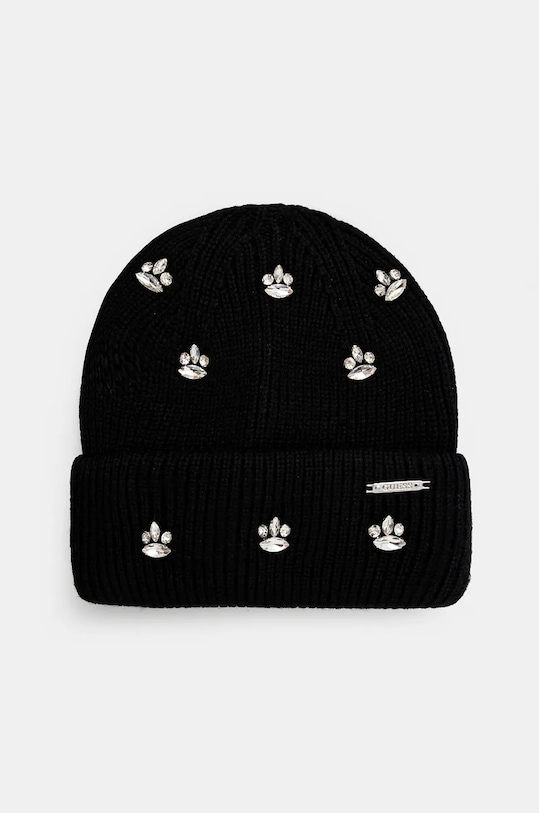 Guess sapka gyapjú keverékből aplikációval fekete AW5198.POL01