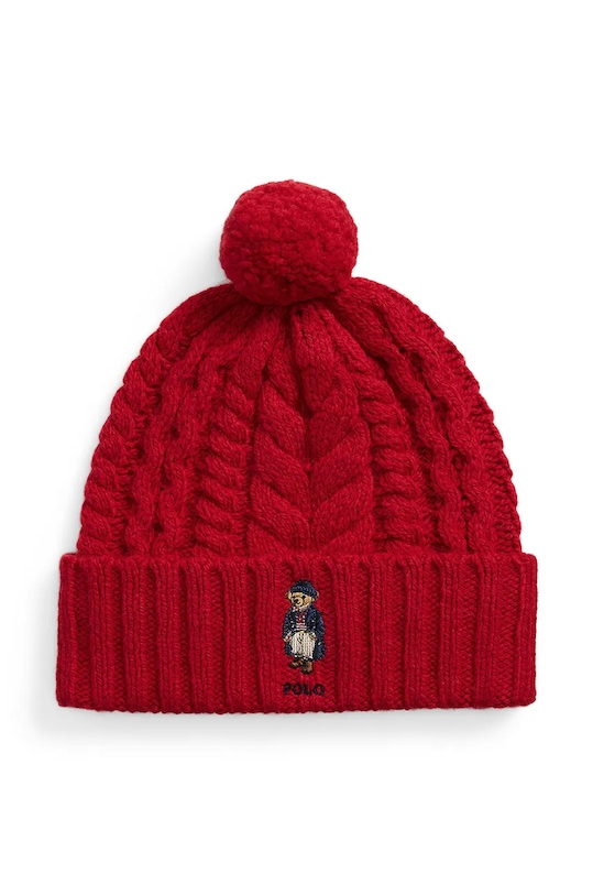 Вълнена шапка Polo Ralph Lauren вълна червен 455961991