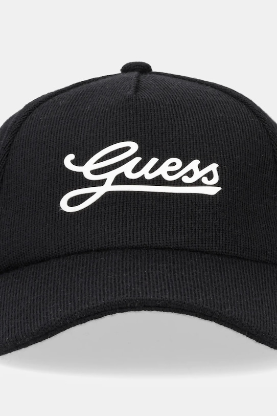 Guess czapka z daszkiem z domieszką wełny AW5182.WOL01 czarny AW24