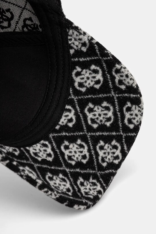 Čepice s vlněnou směsí Guess černá AW5186.POL03